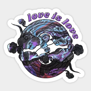 Love is Love Rainbow - Violet Galaxy Sticker